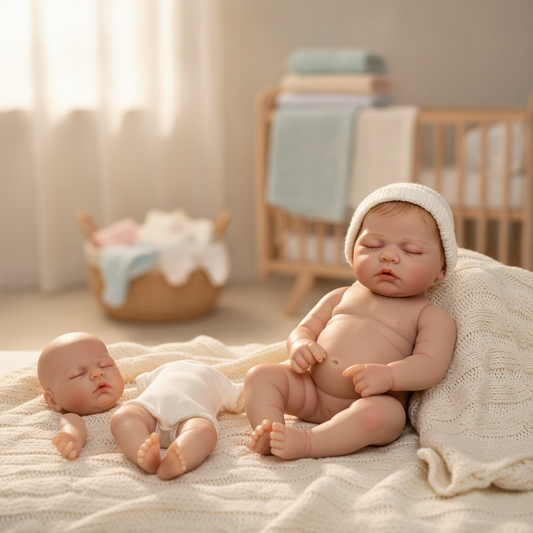 Bebé reborn de silicona cuerpo entero ultra realista, mostrando su flexibilidad y tacto suave en un hogar español.